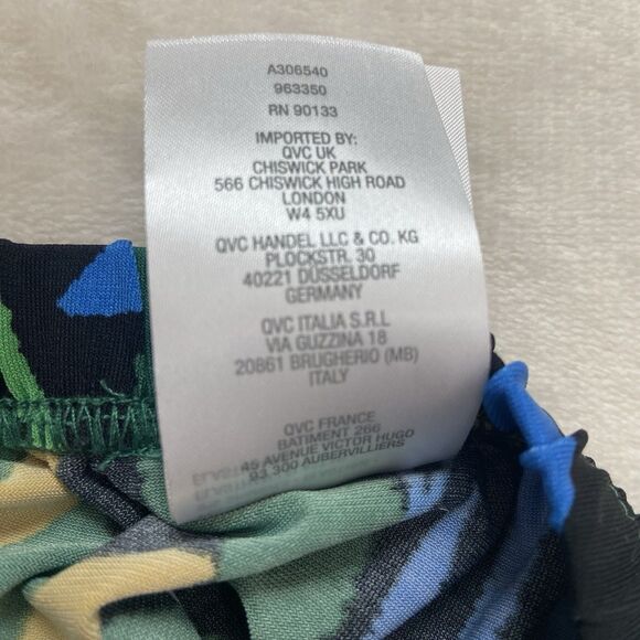 Bob Mackie Wearable Art Cropped Wide Leg Pants Tropical Size Large - Picture 8 of 12